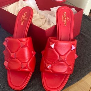 Valentino Garavani rockstud quilted leather mules